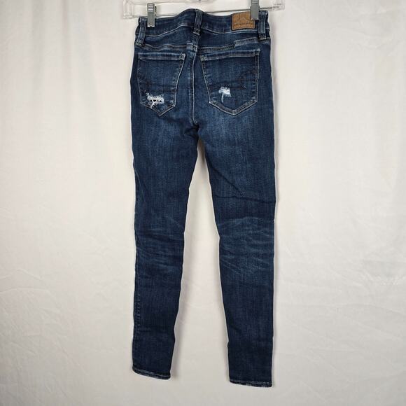 American Eagle Jegging Women's 00 Short Blue Next Level Stretch Distressed - Picture 10 of 16